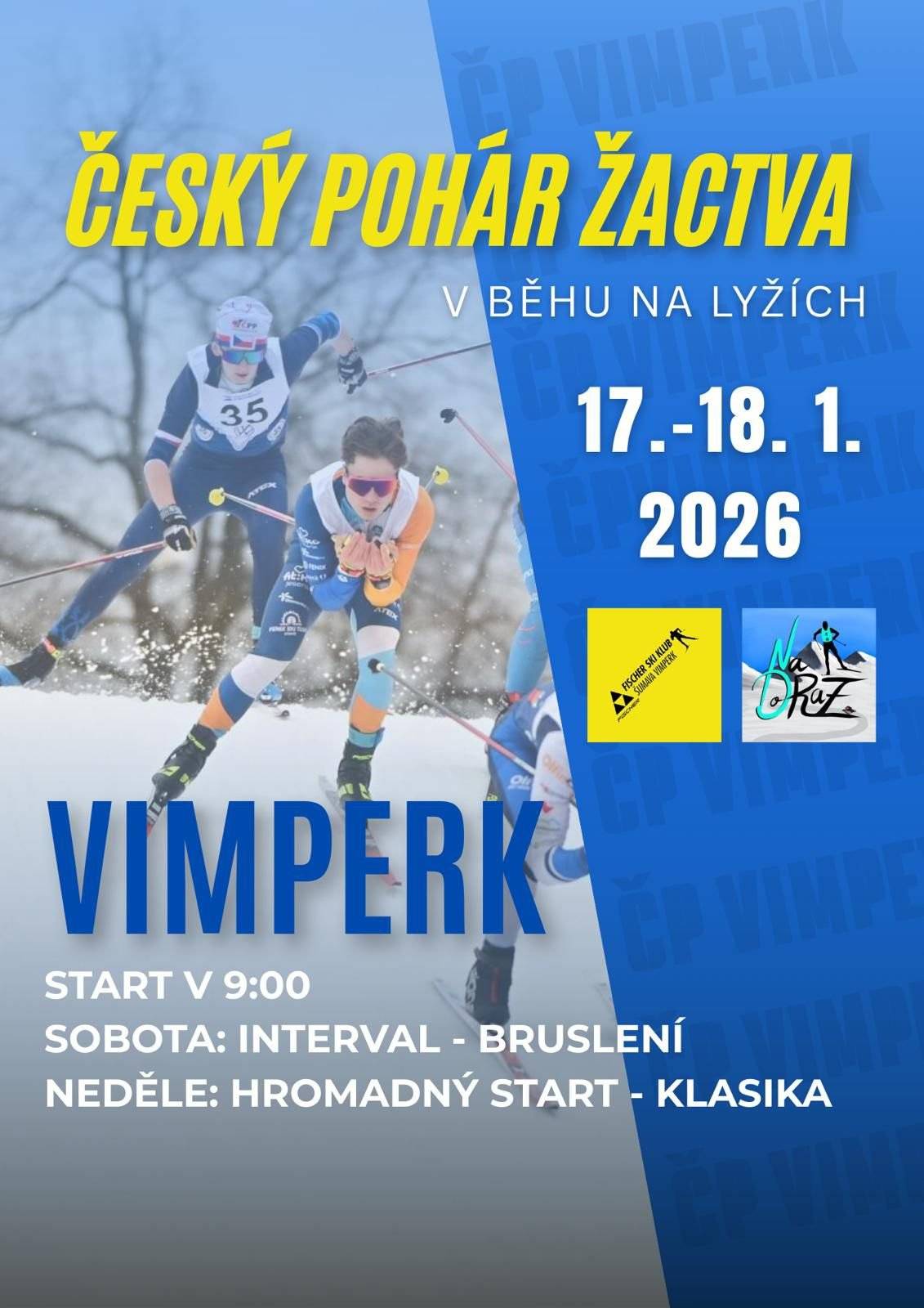 Fischer Ski klub Šumava Vimperk o víkendu 17. a 18. ledna pořádá ve sportovním areálu Vodník závod, v němž se představí řada místních závodníků. Všichni milovníci běžeckého lyžování z řad veřejnosti jsou proto o nadcházejícím víkendu na Vodníku vítáni pouze jako diváci. Užívání areálu pro veřejnost bude omezeno již od pátku 16. ledna kvůli přípravám závodu.