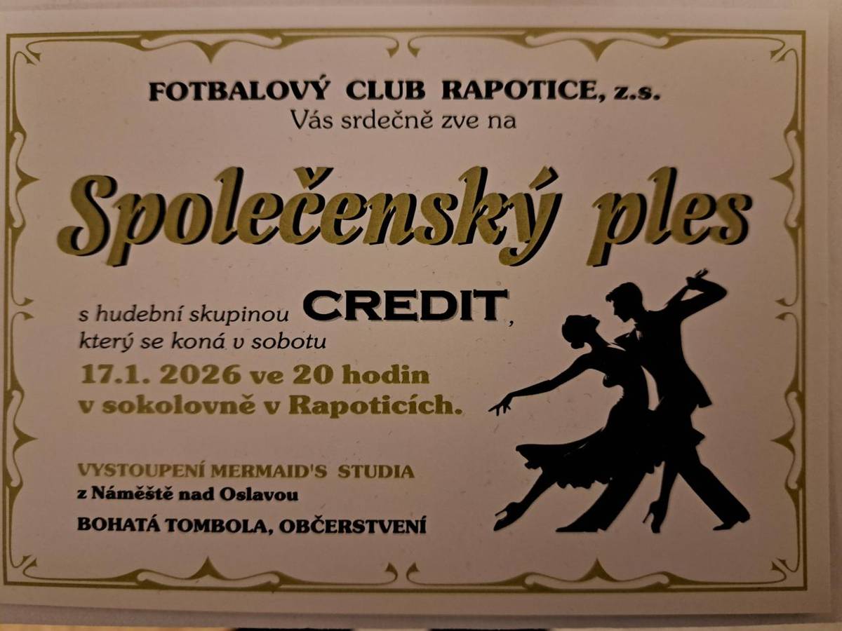 K tanci a poslechu bude hrát skupina CREDIT.  Kulturní program - MERMAID'S STUDIO z Náměště nad Oslavou