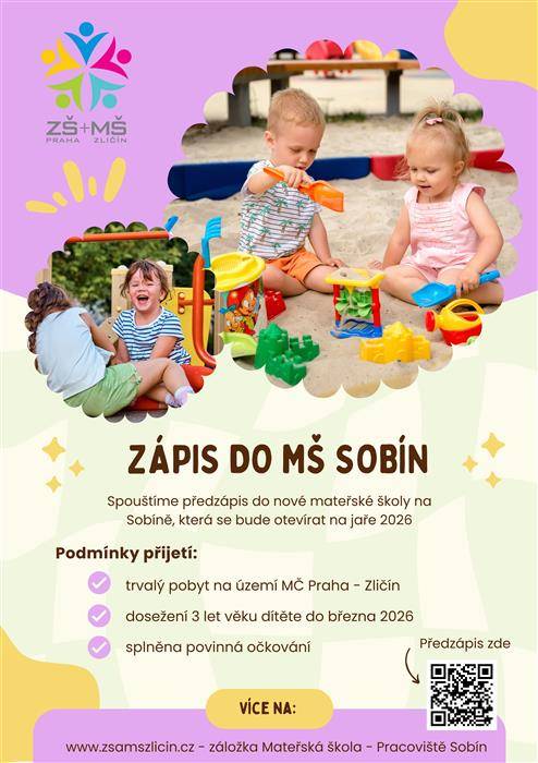 Spouštíme předzápis do nové mateřské školy v Sobíně, která se bude otevírat na jaře 2026.