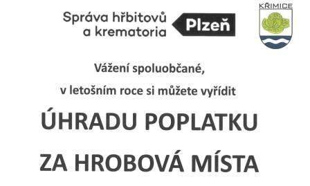 V úterý 17.3.2026 bude možné na ÚMO Křimice uhradit poplatek za hrobové místo