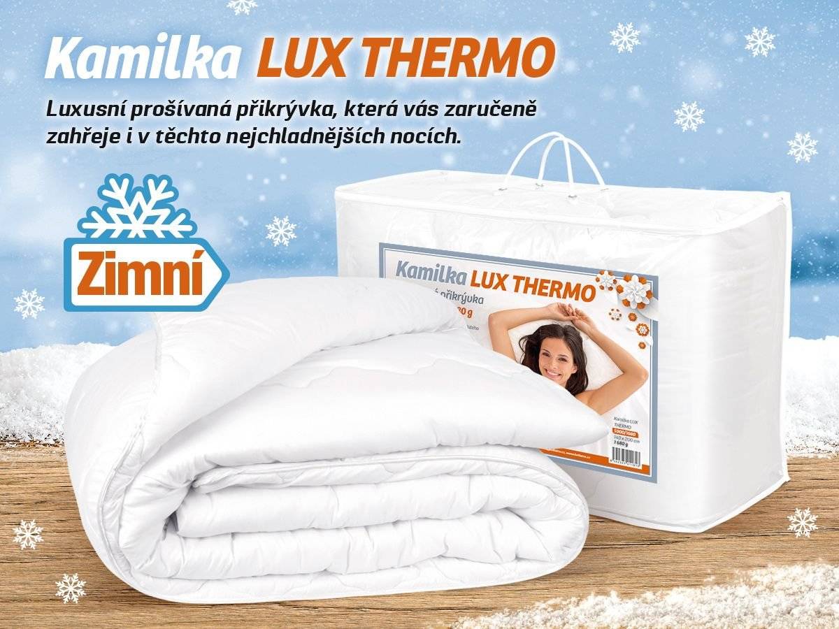 Vážení zákazníci, využijte výhodné nabídky: SLEVA 10 % na přikrývku LUX THERMO 13. 1. – 31.1. 2026. Těšíme se na vás v BELLATEXU s.r.o.