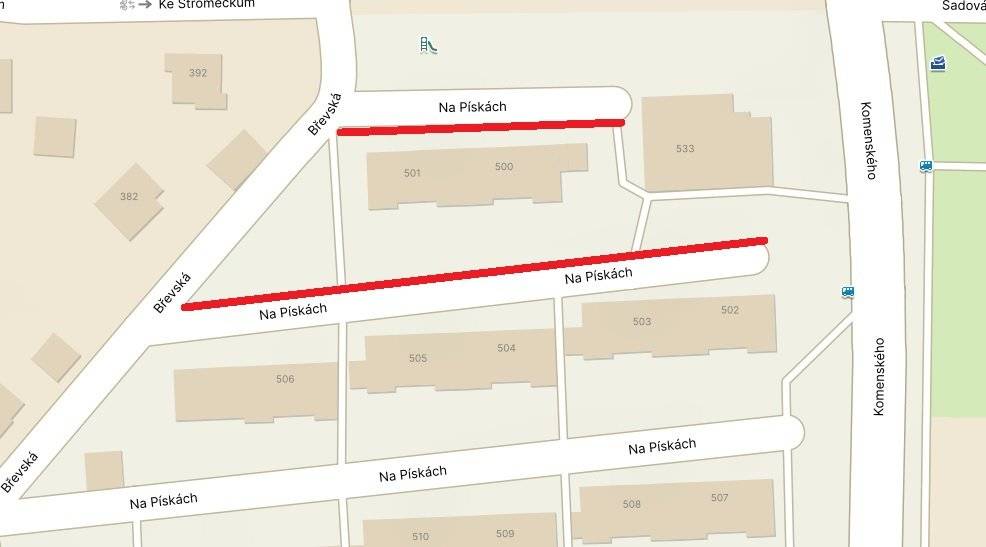 Z důvodu havárie na vodovodním řadu v ul. Na Pískách č.p. 500 až 506 proběhne dne 12.01.2026 v čase 8:00 až 15:00 hod ( či do dokončení oprav ) odstávka dodávky pitné vody ve vyznačeném úseku Děkujeme za pochopení