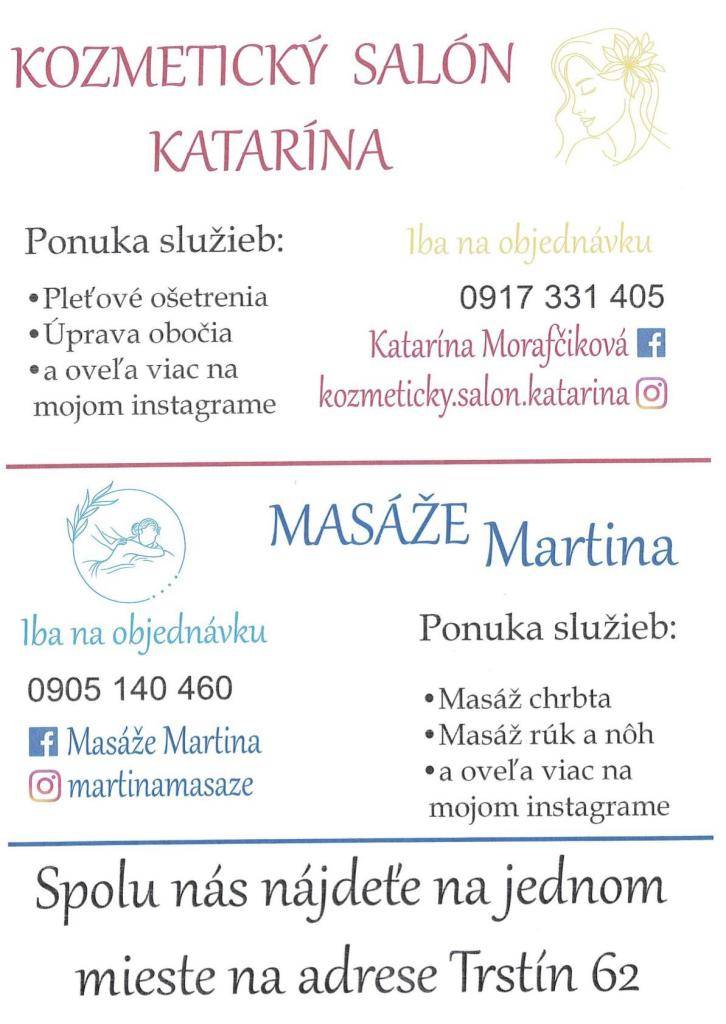 Ponuka služieb v Trstíne