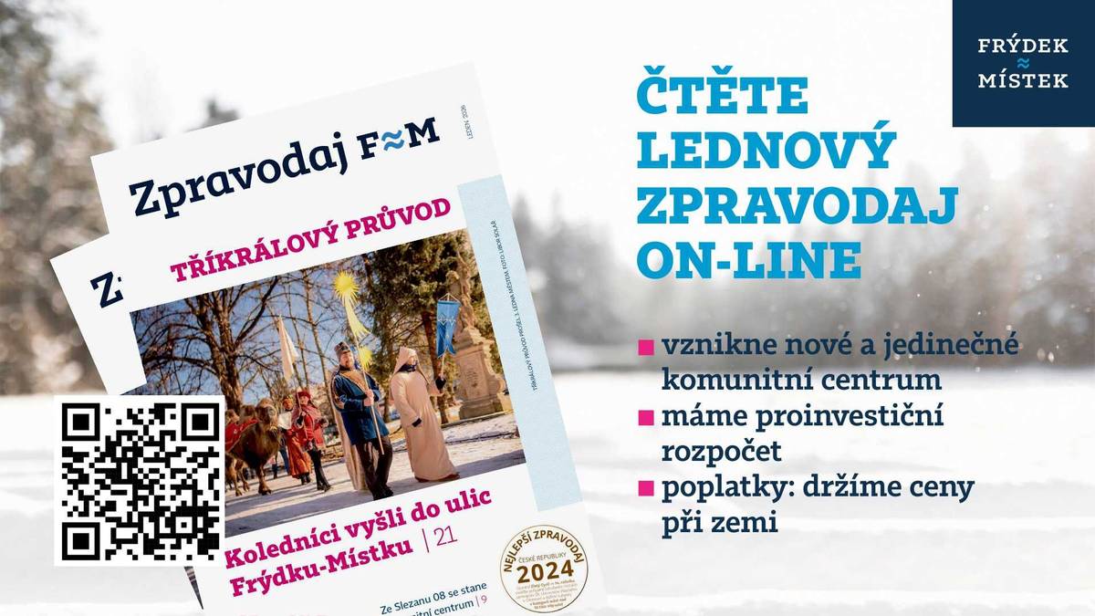 V novém čísle zpravodaje naleznete přehled největších investičních akcí roku 2025 a také se dozvíte, co se staví a opravuje v letošním roce.     Přečtete si rozhovor s novým náměstkem primátora Tomášem Pyškem nebo o Nové Osmičce - připravovaném kulturním a komunitním centru.     Další zajímavosti z našeho města čtěte také pohodlně v telefonu on-line listovací verzi: https://zpravodaj.munipolis.cz/fm/leden-2026/