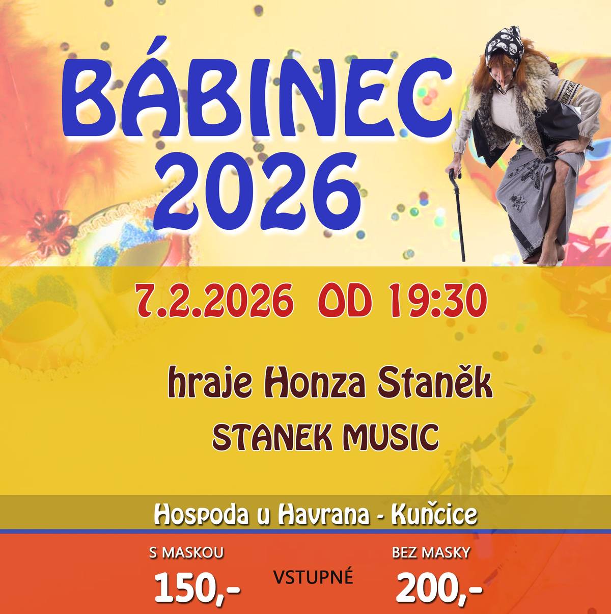 Tradičně si Vás dovolujeme pozvat na BÁBINEC 2026, který se uskuteční 7.2.2026 v Hospodě U Havrana, od 19:30 hod.
