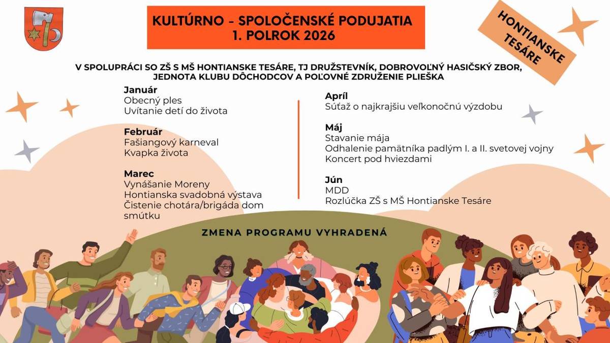 V spolupráci so ZŠ s MŠ Hontianske Tesáre, TJ Družstevník, DHZ, Jednota klubu dôchodcov a Poľovnícke združenie Plieška.