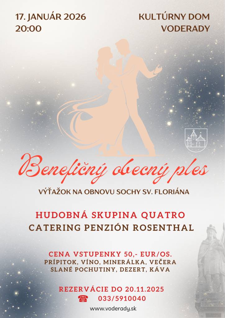 AKTUALIZÁCIA: 10 voľných vstupeniek! Ďakujeme za Váš záujem       tel.: 033/5910040  siskova@voderady.sk