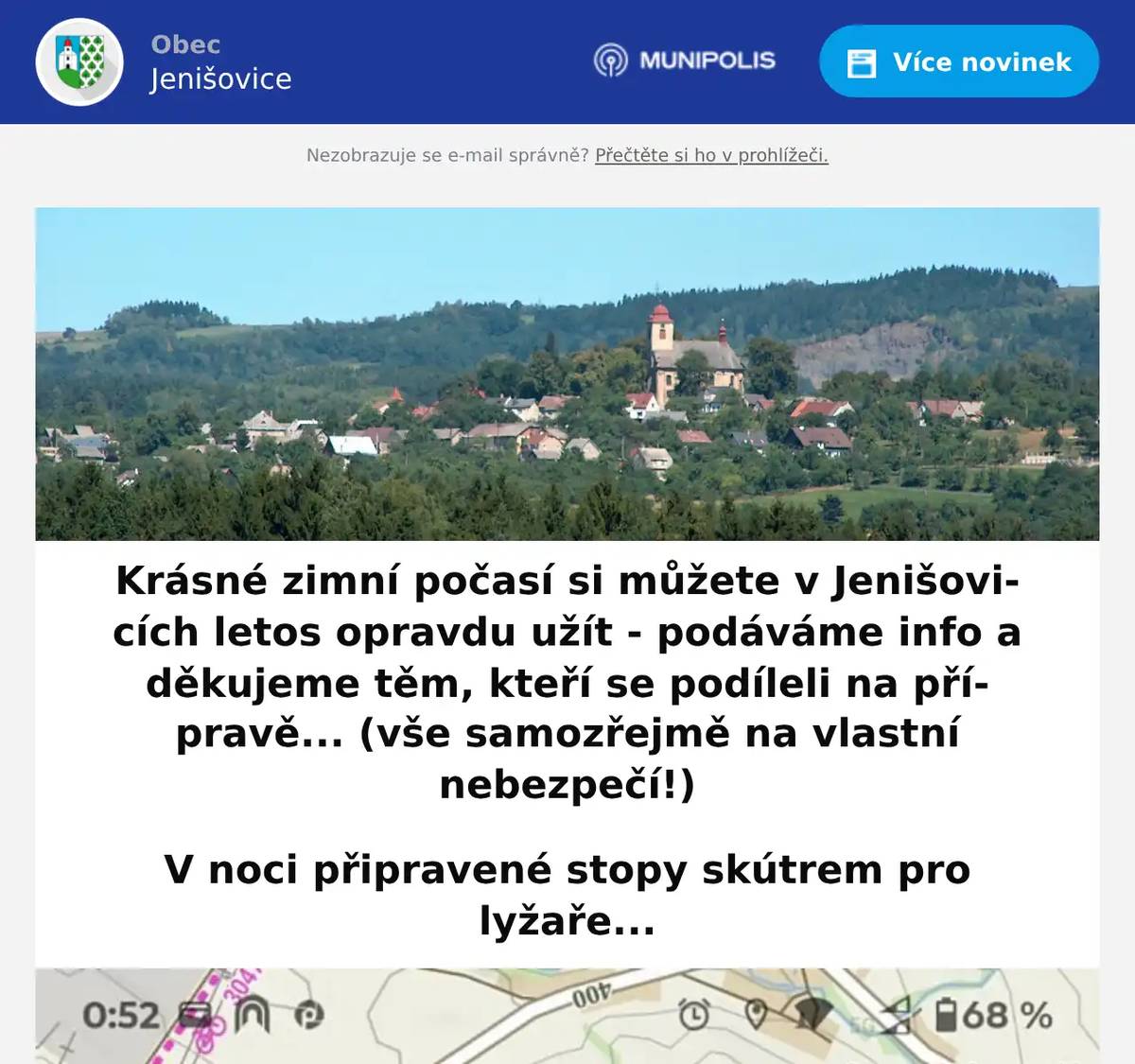 Na okruhu - připraveny stopy na "klasiku" Za školou - je možné i "bruslení"