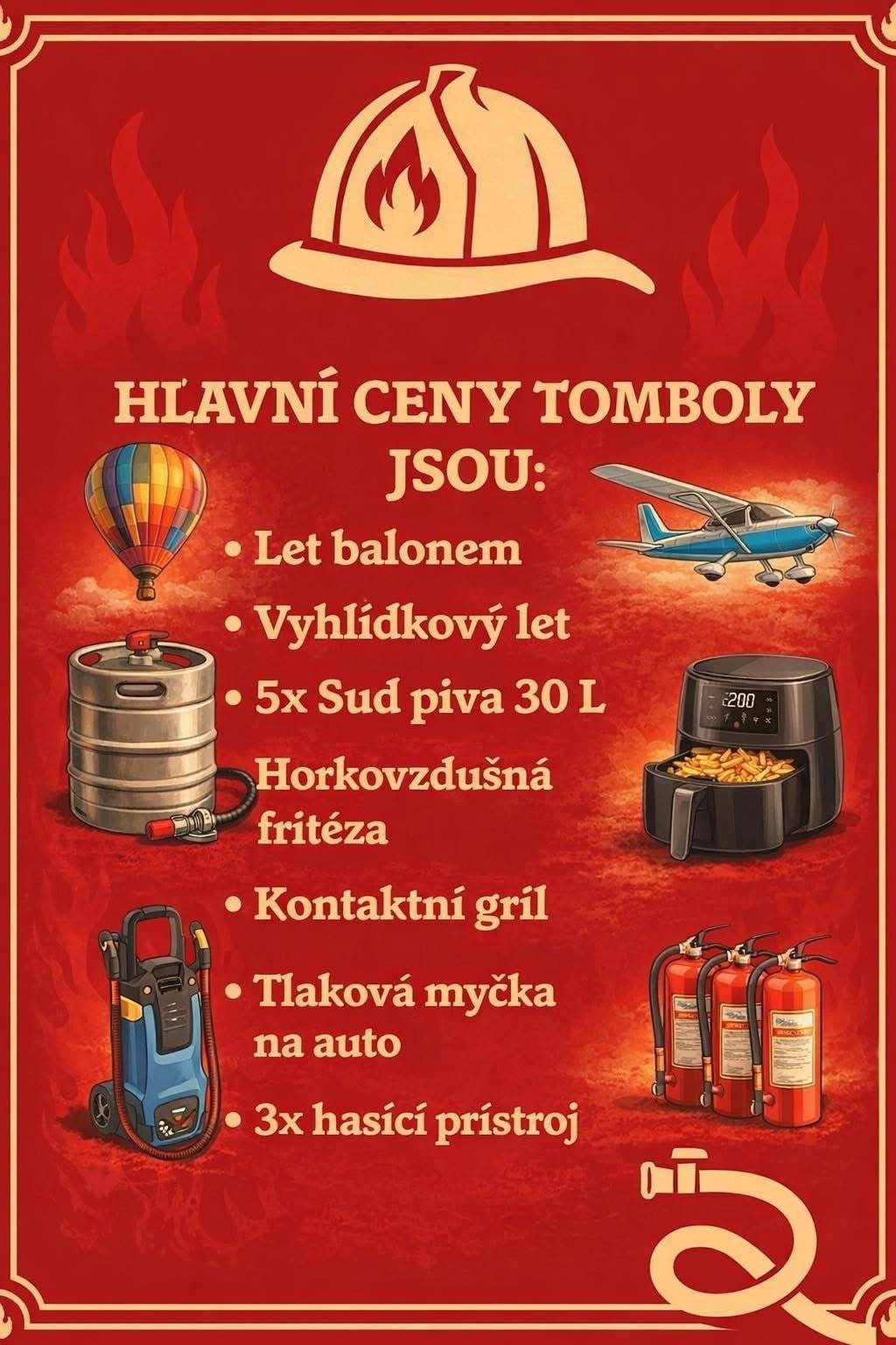 V sobotu 17.1.2026 na Vás čeká ve studnické sokolovně na hasičském plese bohatá tombola. Rezervace míst je možná na telefonu 607 907 532.