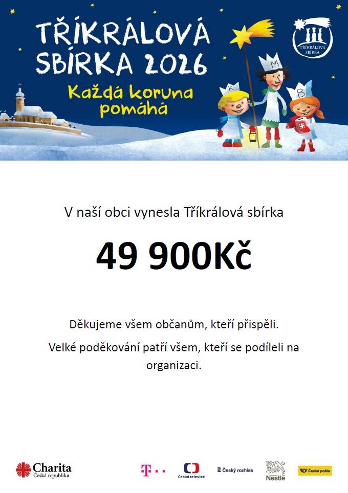 Děkujeme všem občanům, kteří přispěli.