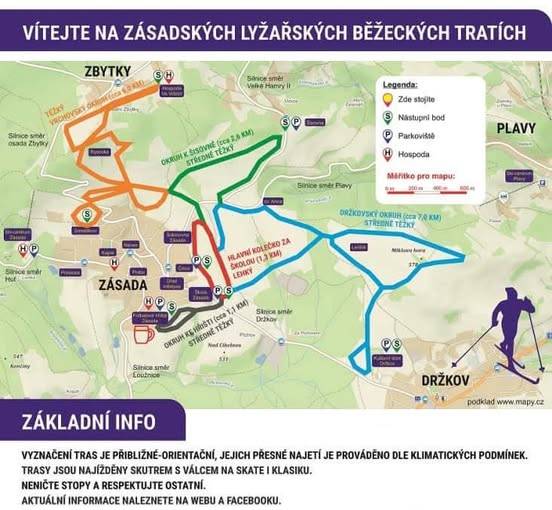 Bruslení v plném proudu. Běžecké tratě jsou pravidelně upravované.