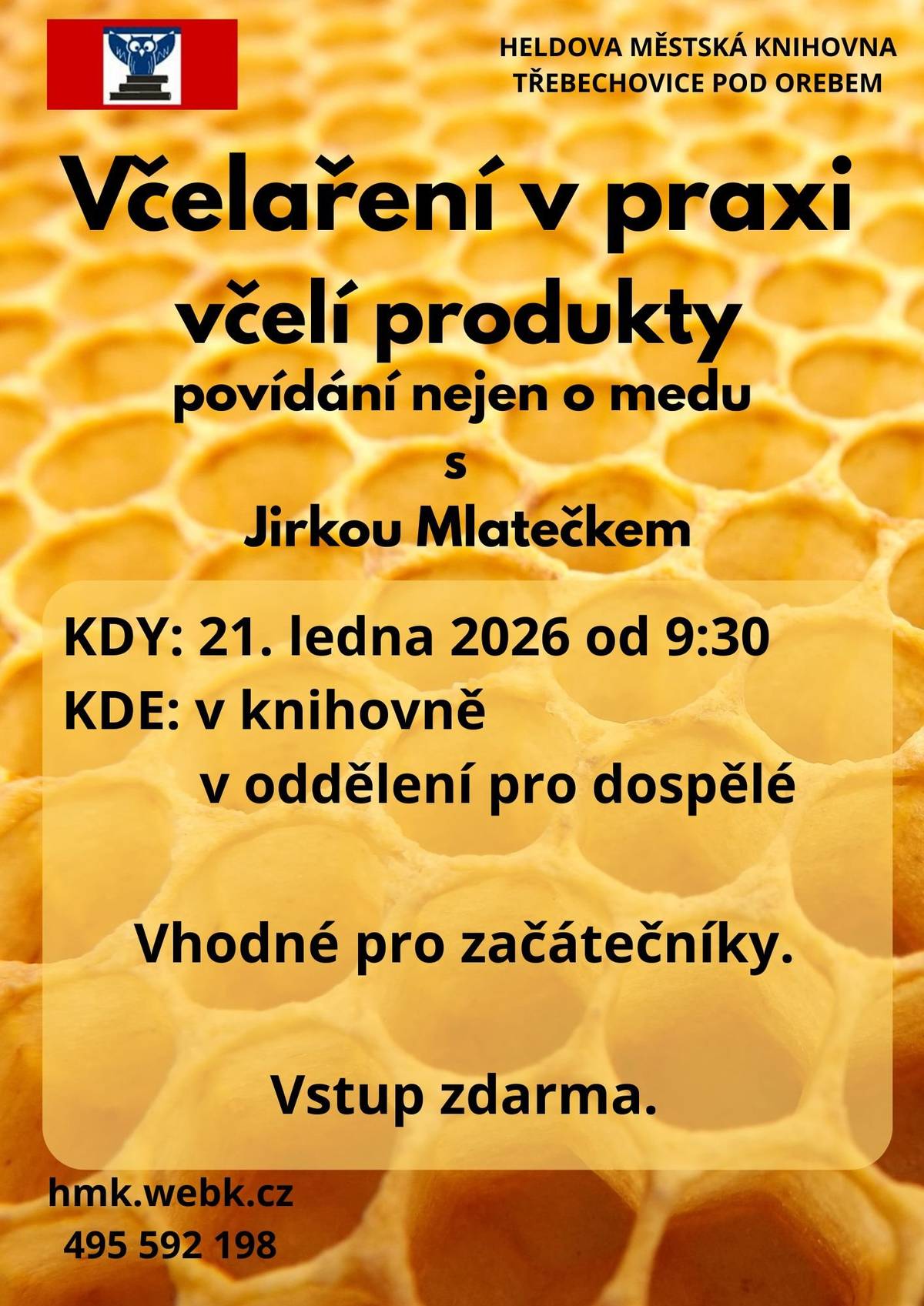 Včelaření v praxi - přednáška v knihovně