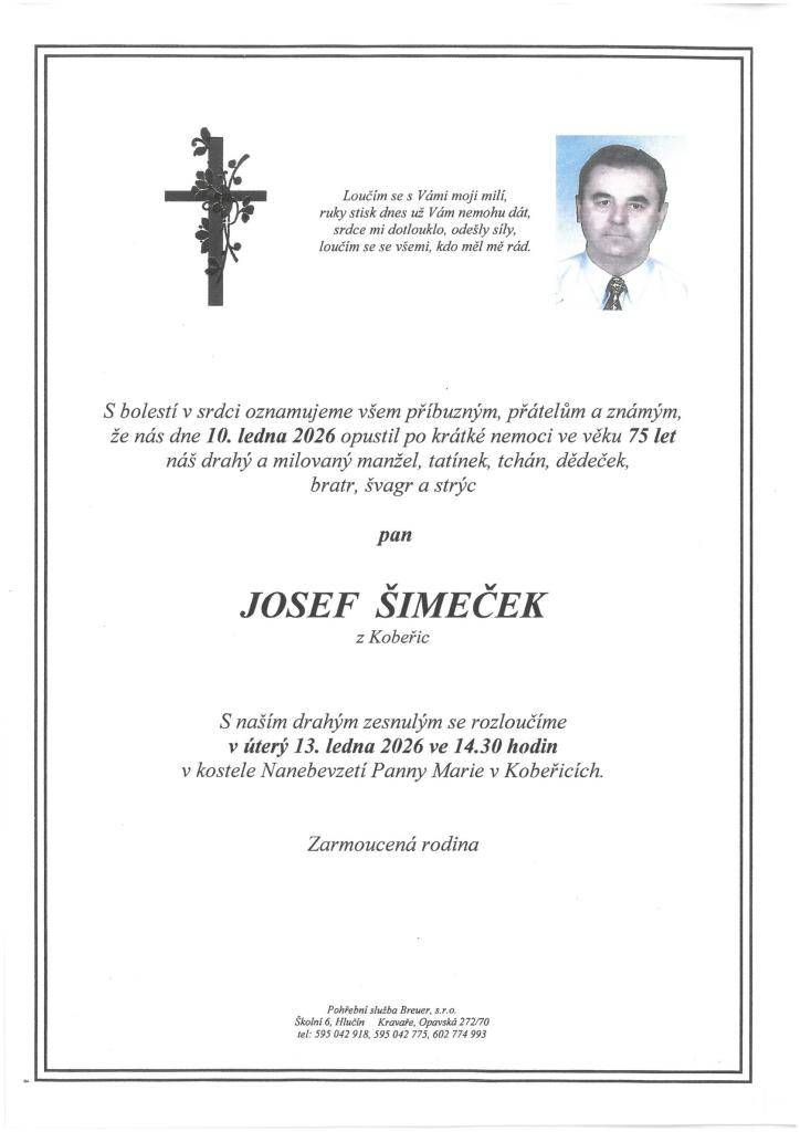 smuteční oznámení