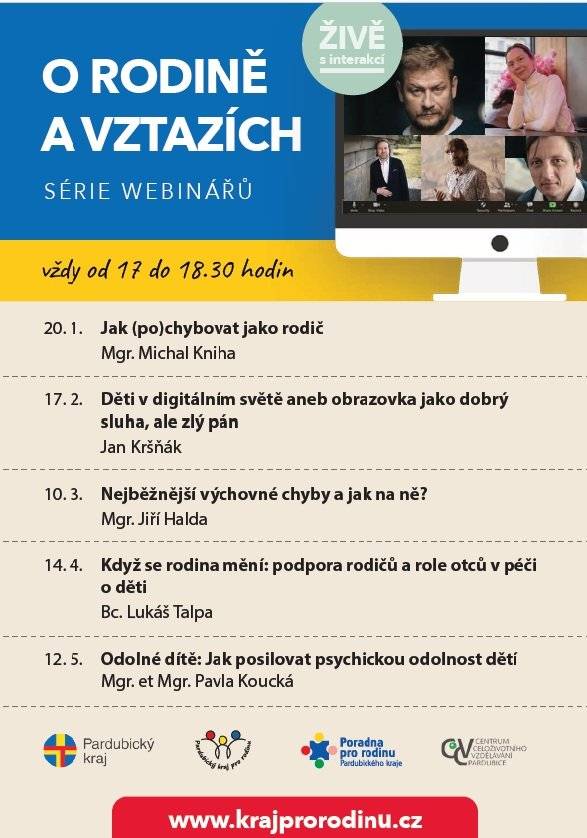 💙 Oblíbené webináře o rodině a vztazích 💙 Přinášejí podporu, inspiraci i prostor k zamyšlení nad tím, co je v životě opravdu důležité. 🎥 Pro všechny účastníky ZDARMA!  https://krajprorodinu.cz/