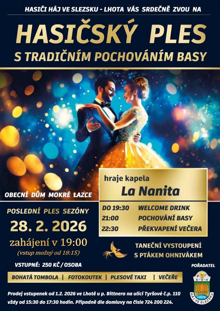 28.2.2026 od 19:00 hod. - Obecní dům Mokré Lazce