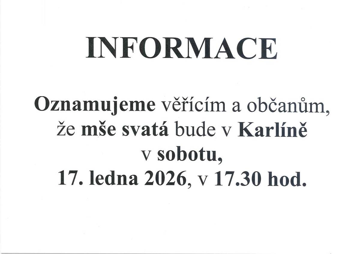 Mše svatá - sobota - 17. ledna 2026 v 17:30 hodi