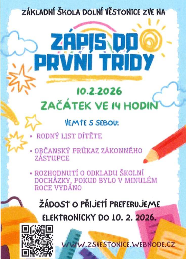 Zápis do 1.třídy ZŠ Dolní Věstonice
