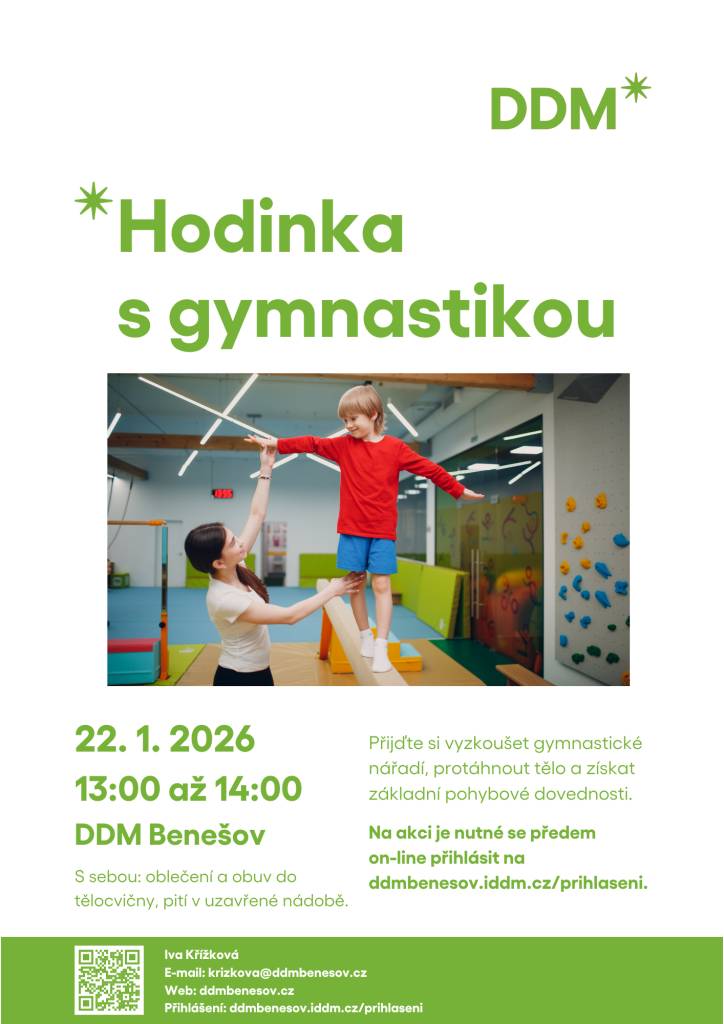 Přijďte si vyzkoušet gymnastické nářadí a protáhnout tělo.