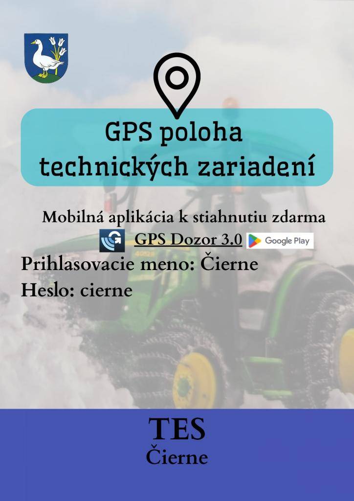 Vážení občania, aktuálnu polohu našich technických zariadení si môžete pozrieť cez mobilnú aplikáciu GPS Dozor 3.0