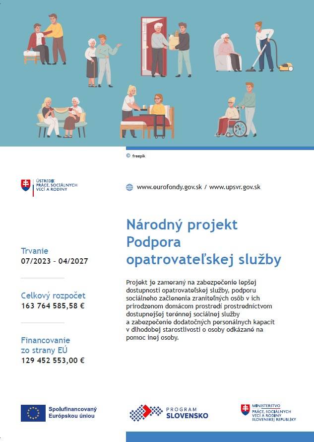Obec Batizovce sa od januára 2024 zapojila do Národného projektu Podpora opatrovateľskej služby, ktorý realizuje Implementačná agentúra Ministerstva práce, sociálnych vecí a rodiny SR.