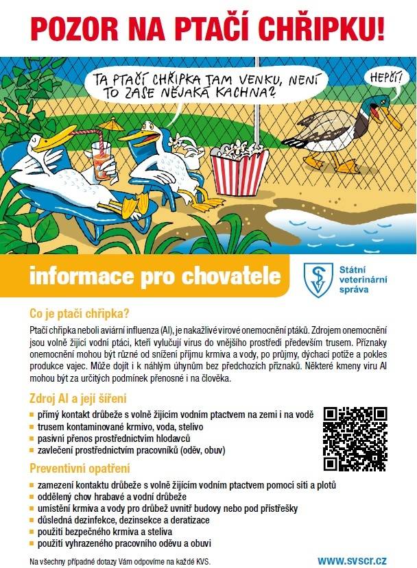 Informace o výskytu ptačí chřipky u volně žijících ptáků - katastr Jablonec nad Nisou