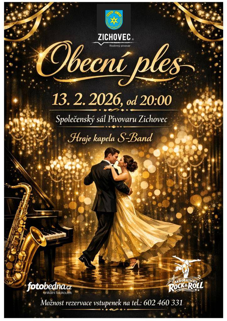 Zajistěte si včas vstupenky na oblíbený Obecní ples 2026.