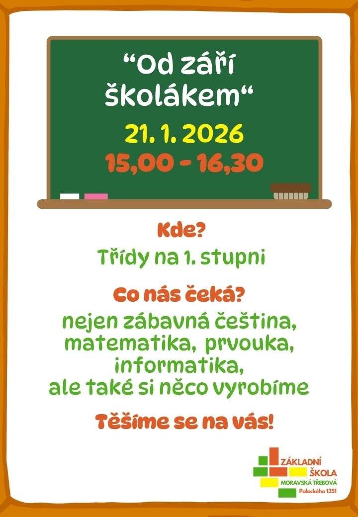 Koná se ➡️ 21.1.2026 od 15,00 do 16,30 na ZŠ Palackého v Moravské Třebové. Přijďte, těšíme se na Vás .