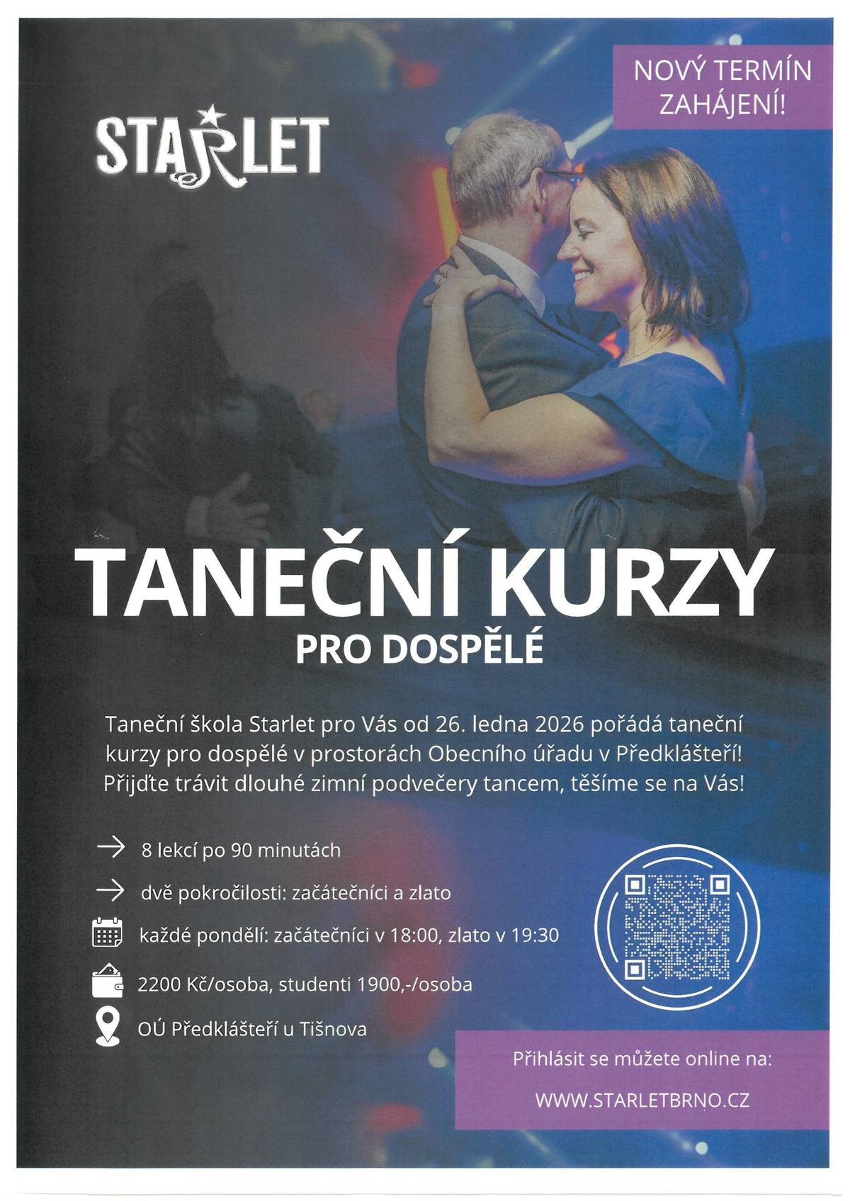 NOVÝ TERMÍN ZAHÁJENÍ ! OD 26.1.2026 !