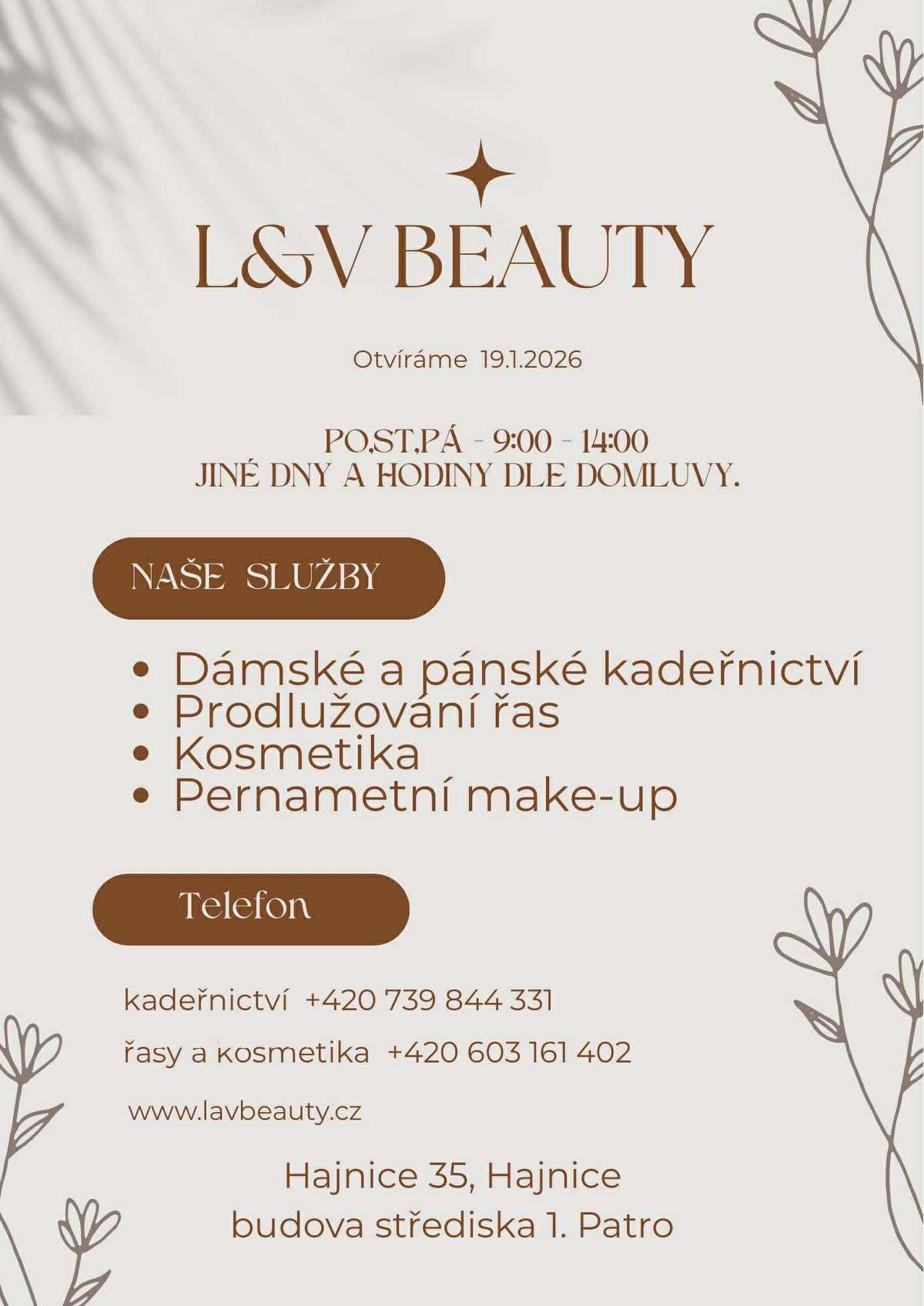 Kadeřnictví - nově otevřeno - Hajnice - zdravotní středisko 1. patro