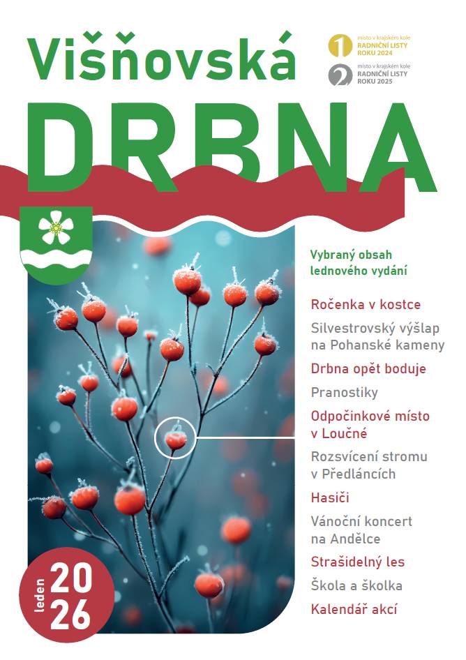 Višňovskou drbnu - Leden 2026 budeme ode dneška do pondělí postupně distribuovat na obvyklá odběrná místa. Ale už nyní jí najdete k prolistování na stránkách freedlantsko.eu i na webových stránkách obce.
