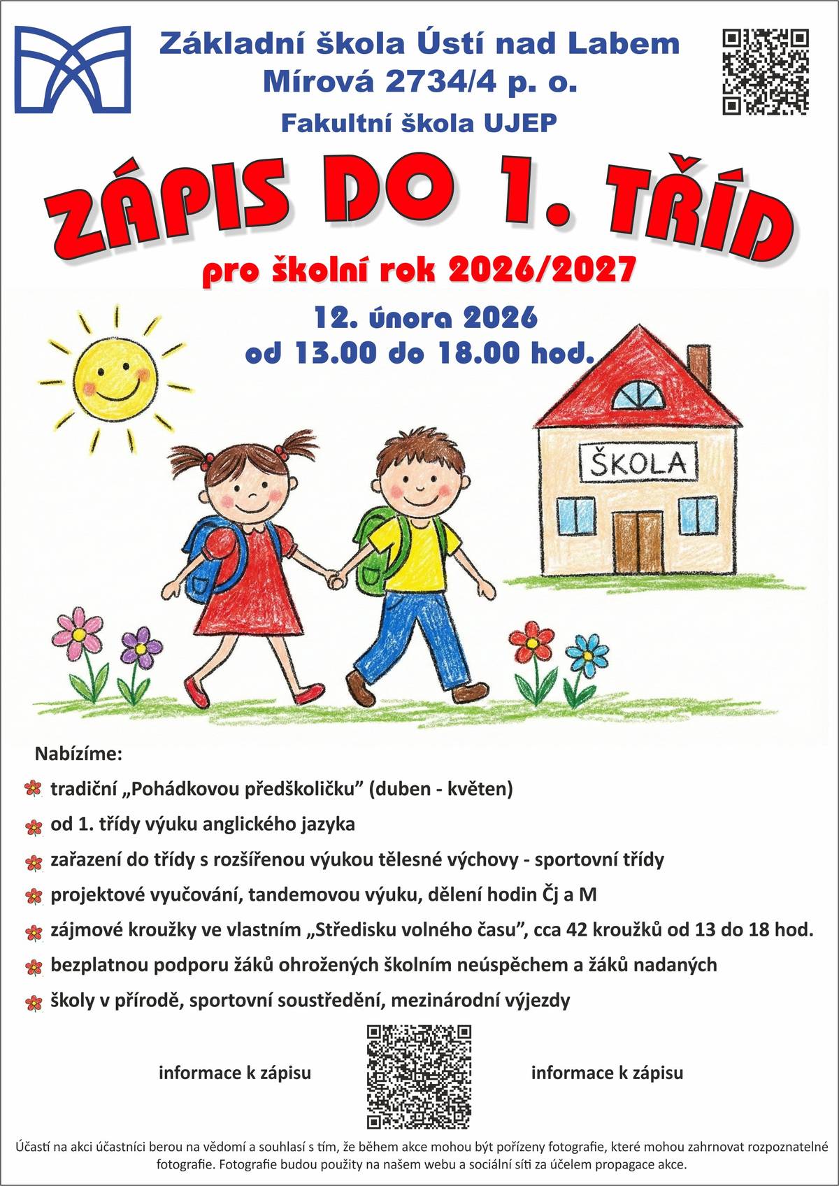 Základní škola Mírová a zápis do 1. tříd