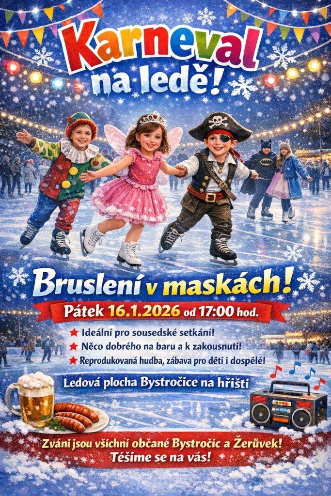 Všichni jste zváni na zábavné bruslení v maskách!