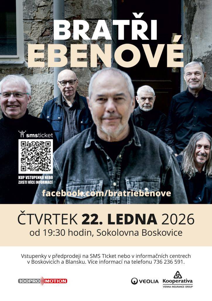 Koncert Bratří Ebenů 22. ledna 2026 v Boskovicích