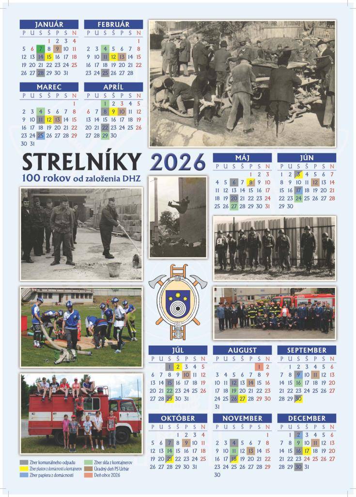 Kalendár - Strelníky r. 2026