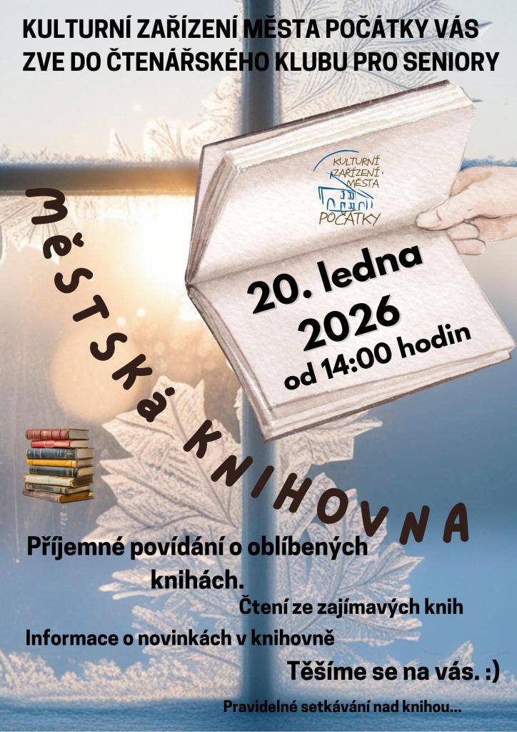 20. ledna od 14:00 hodin v Městské knihovně v Počátkách.