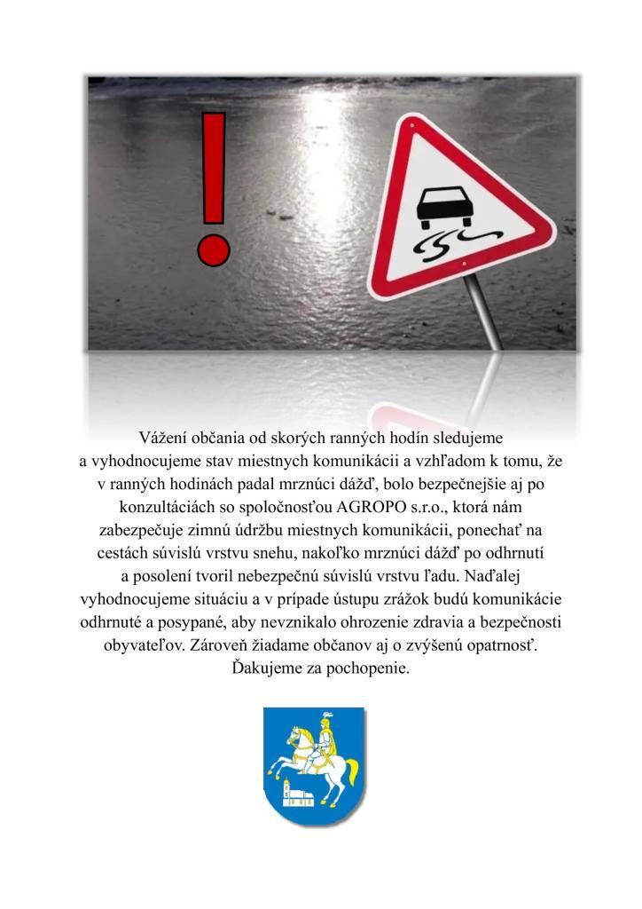 Upozornenie pre občanov