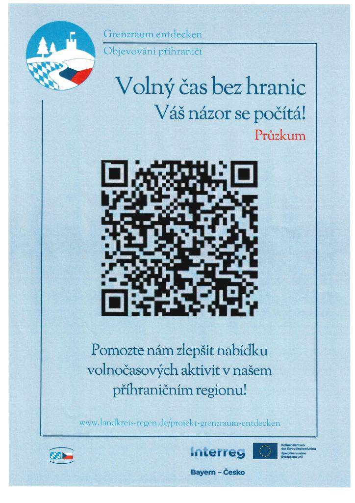 Nejvýchodnější region Bavorska ARBERLAND vás zve k účasti na průzkumu, který má za cíl zlepšit nabídku volnočasových aktivit v tomto příhraničním regionu sousedícím s tím naším. Vaše názory a myšlenky pomohou při plánování a organizaci aktivit podle potřeb místní přeshraniční komunity.