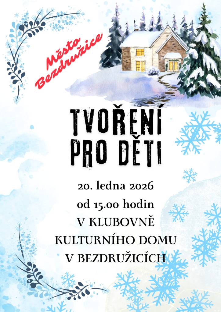 Kulturní akce v Bezdružicích se uskuteční 20. ledna 2026 od 15:00 hodin v klubovně kulturního domu. Srdečně zveme všechny zájemce na odpoledne plné zábavy a kultury.