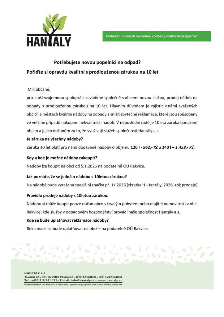 Informace na podatelně obecního úřadu