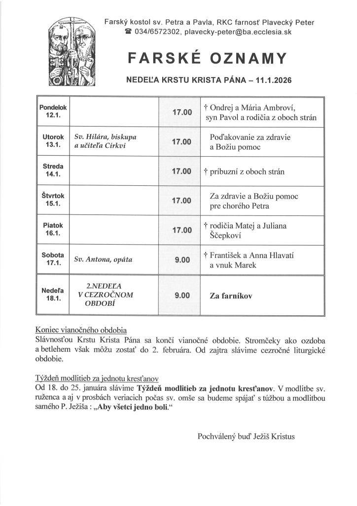 od 12.1. do 18.1.2026