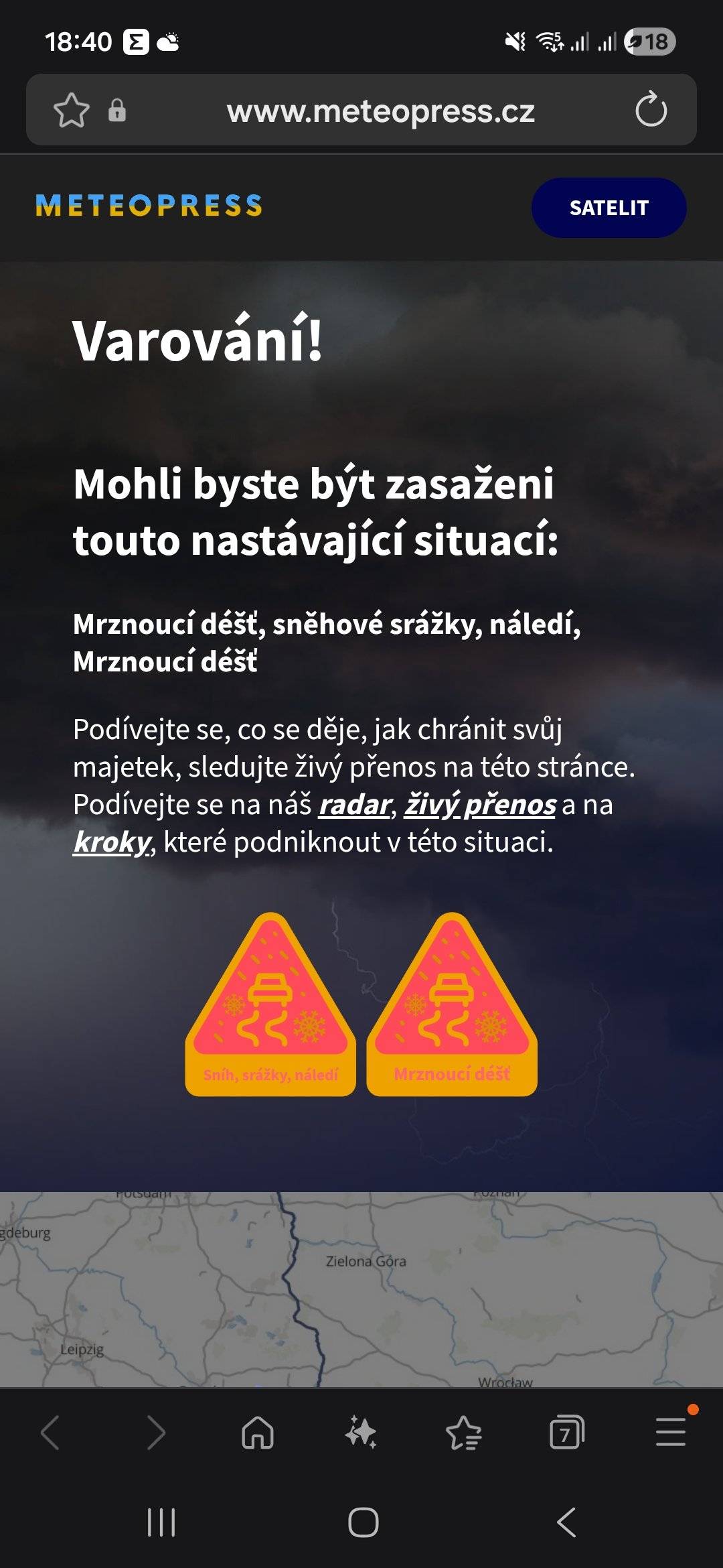 Ledovka bude stale pokračovat. Buďte opatrní!