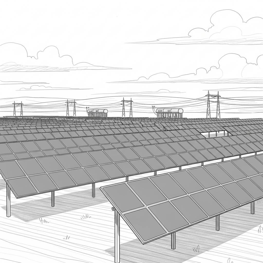 Projekt na instalaci fotovoltaické elektrárny s akumulací. Tento projekt, spolufinancovaný Evropskou unií, má za cíl snížit závislost na vnějších energetických zdrojích a podpořit využití obnovitelných zdrojů energie.