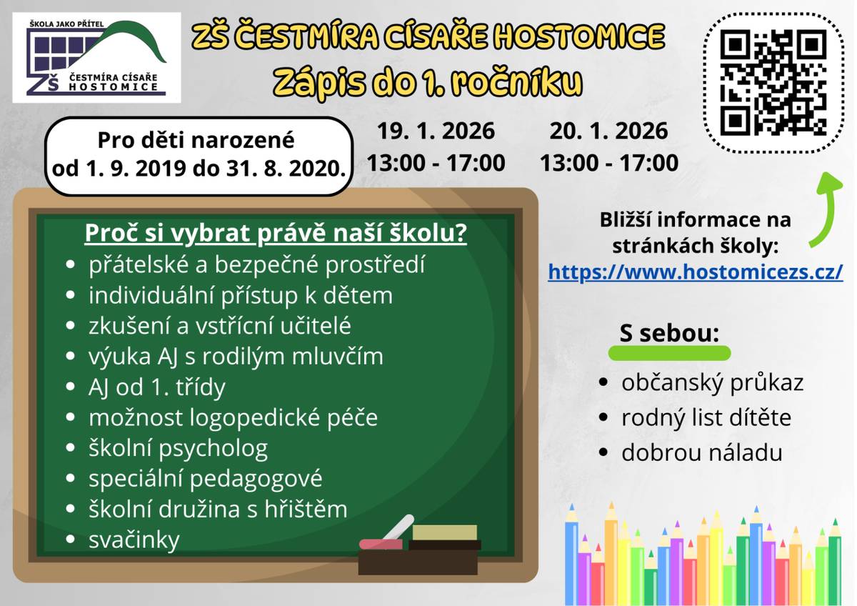 Děti narození od 1. 9. 2019 do 31. 8. 2020  s sebou: občanský průkaz, rodný list dítěte