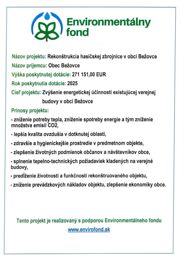 Zvýšenie energetickej účinnosti existujúcej verejnej budovy v obci.