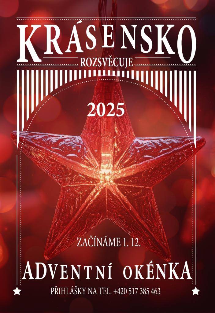 Vážení obyvatelé Krásenska!   Podzim už se s jistotou chopil vlády, a přestože se to leckomu může zdát ještě daleko, už za pár týdnů nám na dveře zaklepe advent. A spolu s ním se do řady domovů vloudí i sváteční atmosféra. Rádi bychom ji s Vaší pomocí opět trochu umocnili.