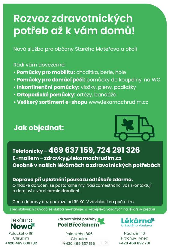 Jako firma, která v regionu dlouhodobě působí, vnímáme, že pro řadu obyvatel z okolních obcí, zejména pro seniory a chronicky nemocné osoby, či osoby s jiným omezením, může být pravidelné dojíždění do města náročné.