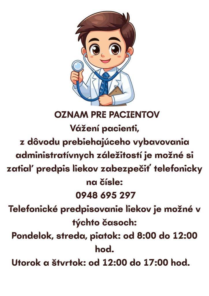 Oznam pre pacientov