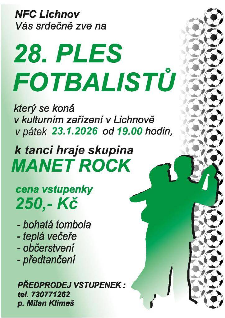 v pátek 23.1.2026 od 19 hodin v kulturním zařízení v Lichnově