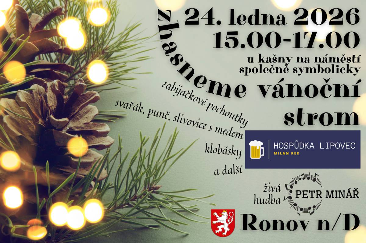 U kašny na náměstí se můžete těšit na zabíjačkové pochoutky, svařák, punč, živou hudbu - Petr Minář, vše od 15:00 do 17:00 hodin.