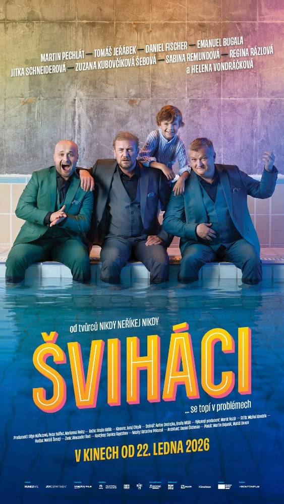 Tři kamarádi Dan (Martin Pechlát), Ondřej (Tomáš Jeřábek) a Filip (Daniel Fischer) se pravidelně setkávají ve vyhlášených lázních, kde jejich kapela Šviháci baví místní hosty a oni si zároveň užívají společnou pánskou jízdu…  Komedie. Česko, Slovensko 105 minut. Nevhodné pro děti do 12 let.